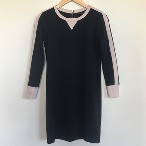 J.Crew Black Pink Wool Blend Long Sleeve Mini Dress